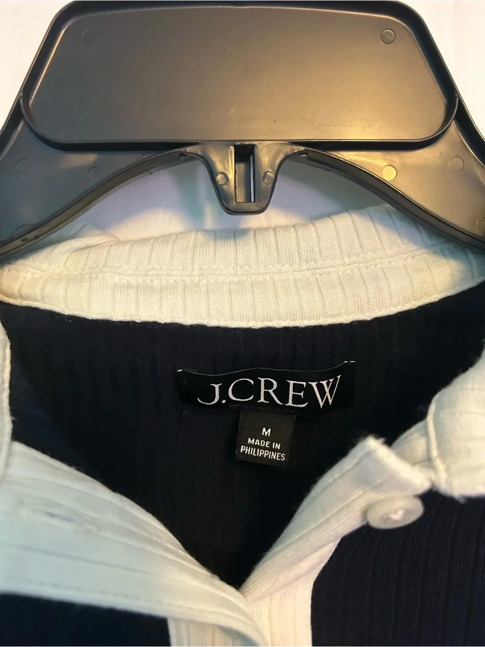 J. Crew Navy Polo Top with White Collar